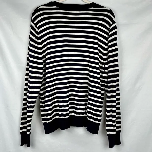 The Outfitters By Lands End Striped Crew Neck Sweater Large - Image 3