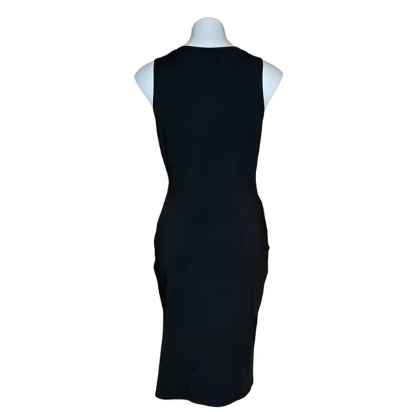 Ouges Black Twist Front Ruched Bodycon Mini LBD Sleeveless Cocktail Dress Size M Size M - Image 3