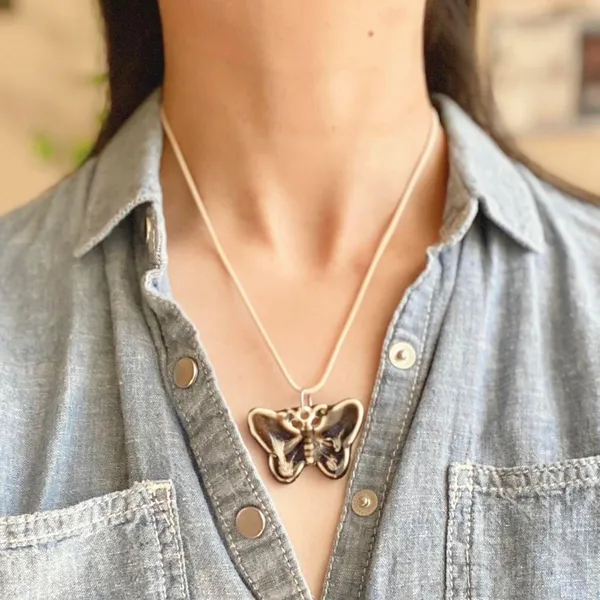 Handmade ceramic butterfly boho chic cute necklace 🦋🤎 - Image 2