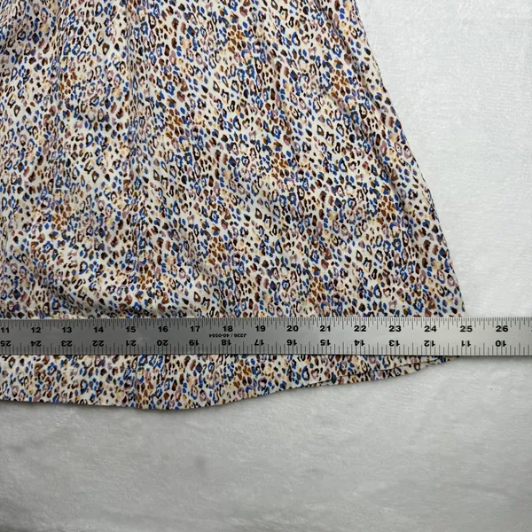 Petal‎ + Pup Blue Brown Animal Print Rayon Midi Skirt Womens Size US 6 Small - Image 7