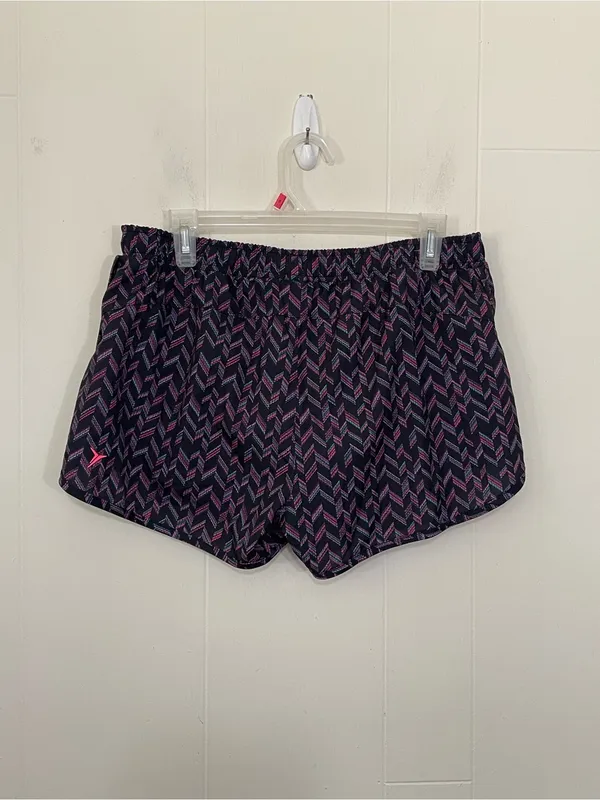 Old Navy Active Running Shorts Size M Black Colorful Print Brief Lined Pocket - Image 2