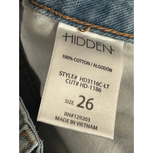 Hidden Jeans Women Light Wash Loose Fit Denim Jeans Size‎ 26 Distressed Cut Off - Image 7