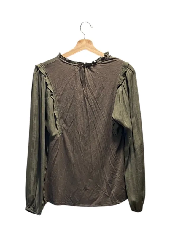 Dolan Anthropologie Prairie Blouse Olive Green Size M Boho Cottagecore Spring - Image 11