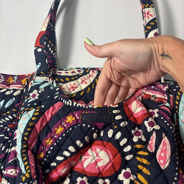 Vera Bradley Glenna Painted Paisley‎ Quilted Microfiiber Shoulder Bag Purse Tote - Image 2