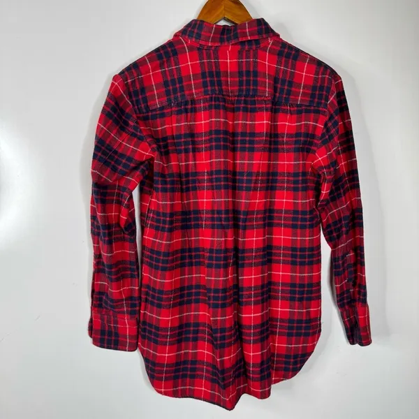 Madewell Plaid Flannel Button Down shirt‎ Size Xsmall - Image 3