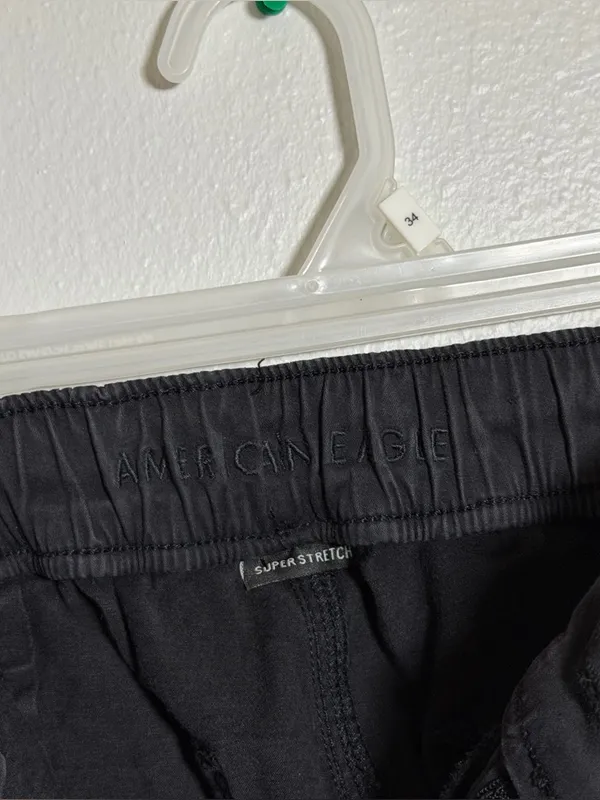 American Eagle Women Super Stretch Black Drawstring Jogger Cargo‎ Pants size 2 - Image 5
