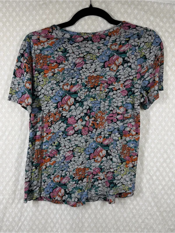 Anthropologie Conversations Floral Short Sleeve Modal Cotton Top - Image 6