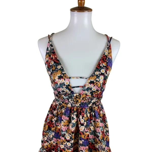 Urban Outfitters M Floral Mini Dress Ruffle Hem Cottagecore Festival Boho Y2K - Image 2