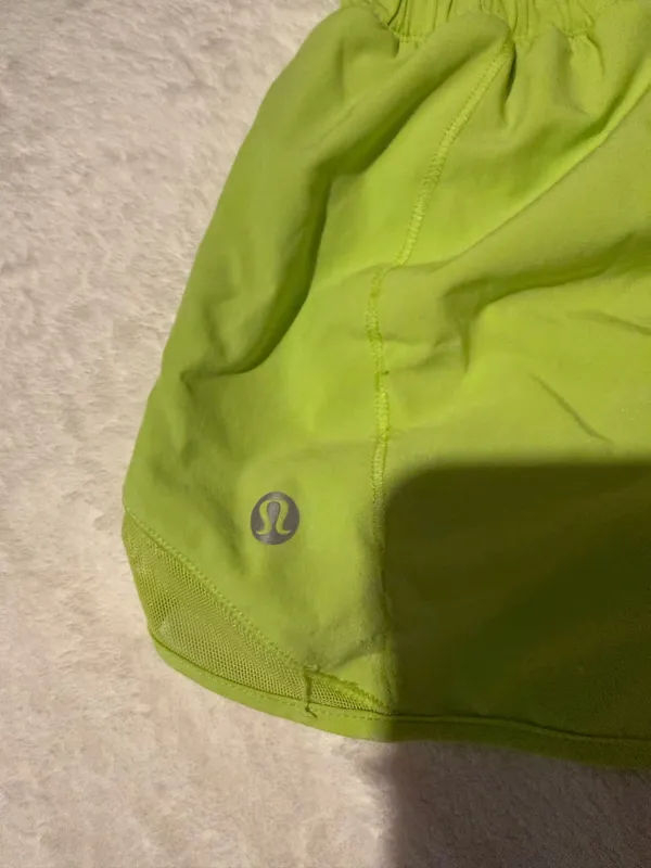 Neon Green Lululemon Shorts Hotty Hot 4INCH - Image 3