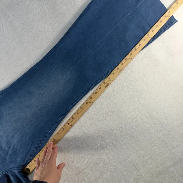 Express‎ 12 Jeans 70s Flare Mid Rise Conscious Edit Medium Wash Blue Boho Retro - Image 15