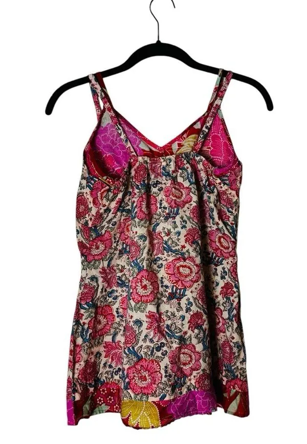 Vintage Cotton Village Floral Babydoll Top Cottage Y2K Boho Tassels Size Small - Image 7