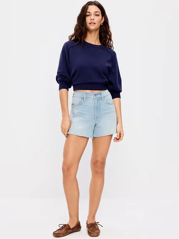 NEW Old Navy High-Waisted Wow Jean Short 4” Nova Light Wash - Size 8 - Image 2
