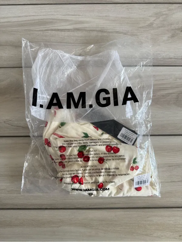 I AM GIA Cherry On Top Track Pant Off White Large NWT IN PACKAGE - Image 14