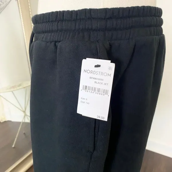 NWT bp Black Thick Sweatpants Drawstring Joggers Size S - Image 3
