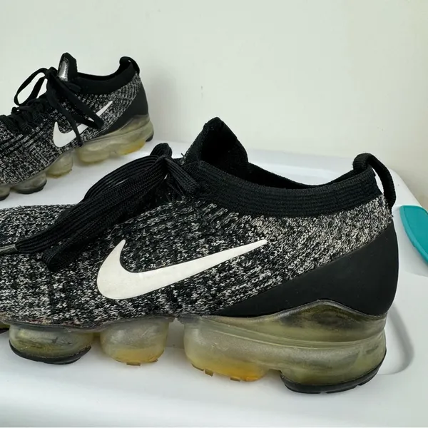 Nike Air VaporMax Flyknit 3 Athletic Running Shoe Sneaker Sz 9 Womens Black - Image 8