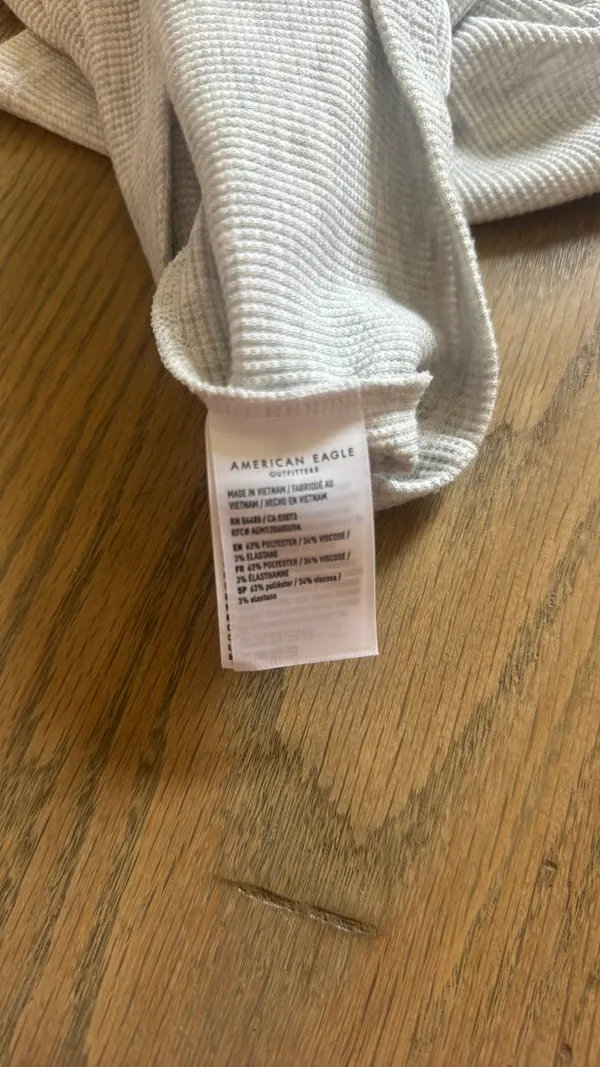 American Eagle Waffle Knit Short Sleeve Shirt - Image 3