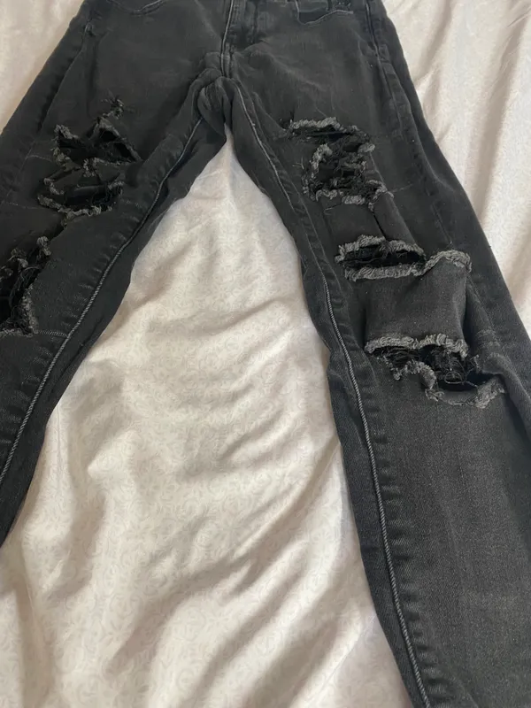 next level stretch black ripped curvy hi rise jegging - Image 3