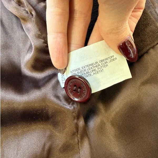 Vintage 1990s ESPRIT Brown Soft Suede Jacket / Blazer Women's Large - Image 7
