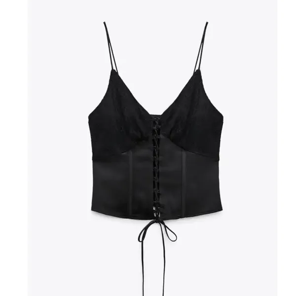 Nwot Zara Black Bloggers Fav Corset Top Xs - Image 6