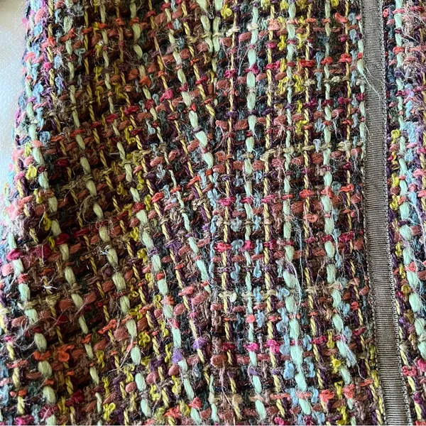 True Meaning fringe tweed jacket Green Size M - Image 5