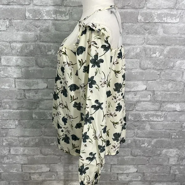 English Factory Floral Blouse - Cream and Green - Image 3