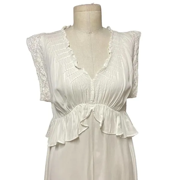 ByTimo White‎ Short Sleeve Ruffle Peplum Maxi Dress Size Medium - Image 2