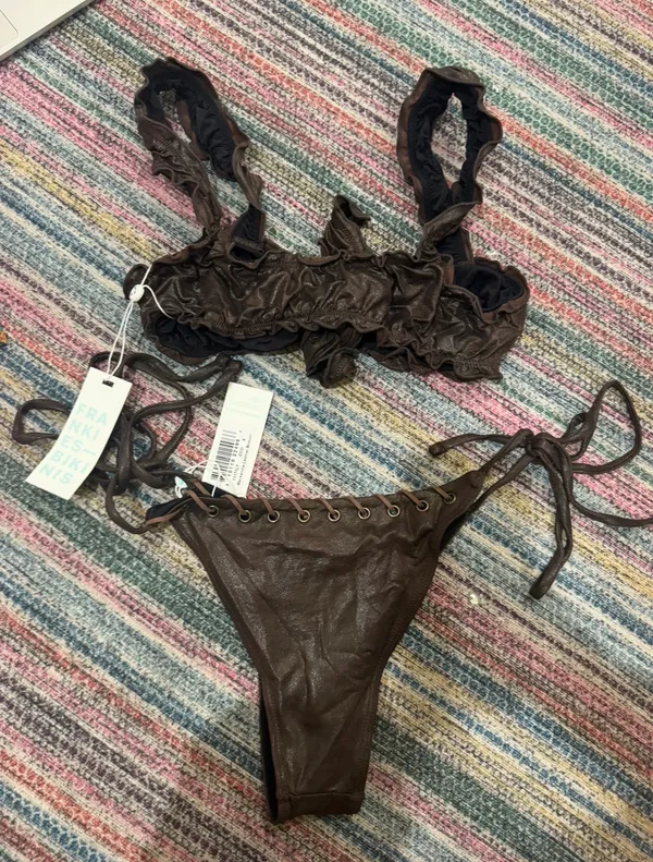 Frankies Bikinis Leather Bikini Set - Image 2