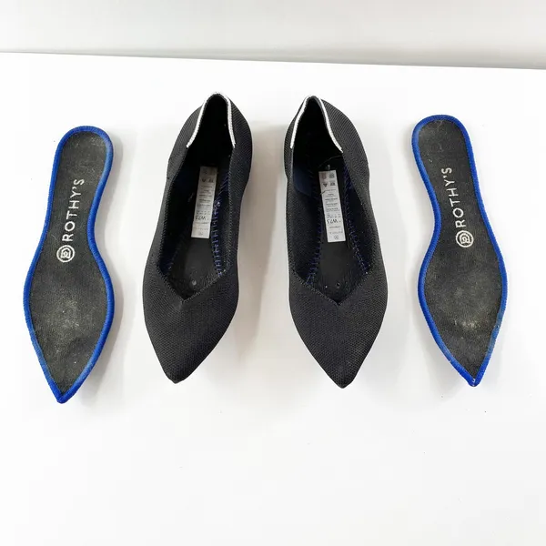 Rothy's The Point Knit Slip On Pointed Toe Ballet Flats Shoes Black 7.5 - Image 5