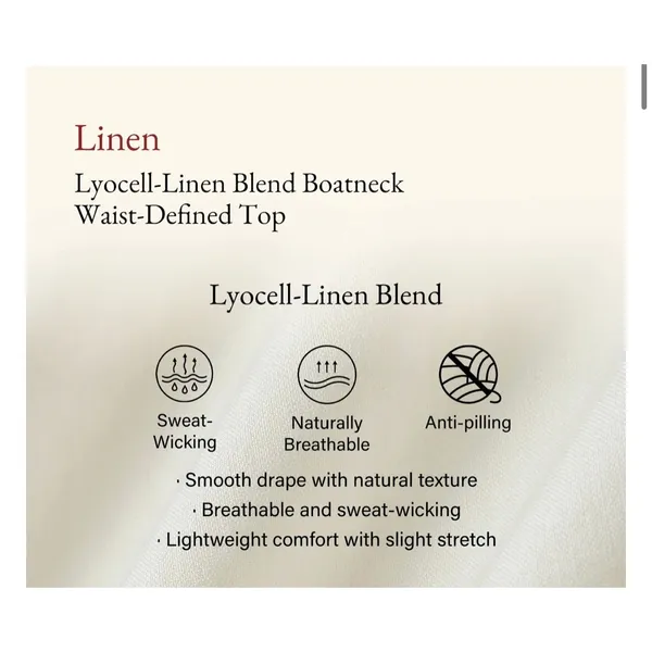 OGL Women Pink Lyocell Linen Blend Boatneck Waist Defined Asymmetric Top M - Image 8