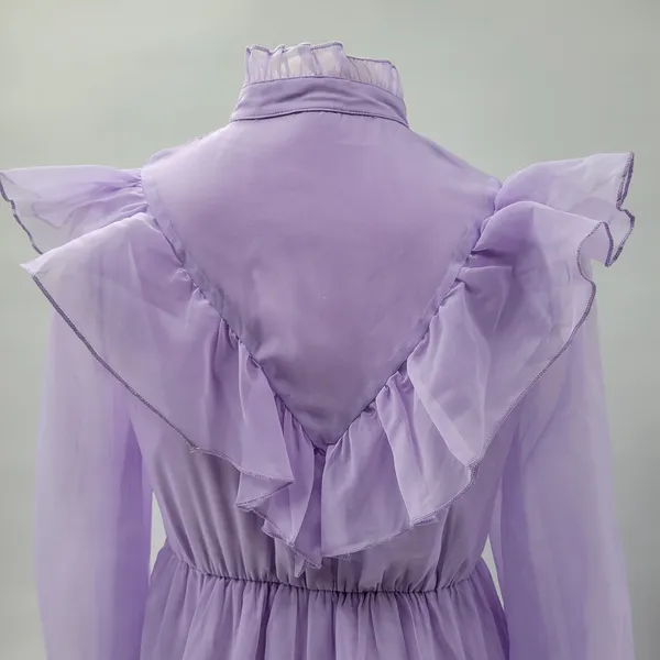 Shein‎ Prairie Dress Womens XS Lavender Cottage Flowy Lined Victorian Coquette - Image 4