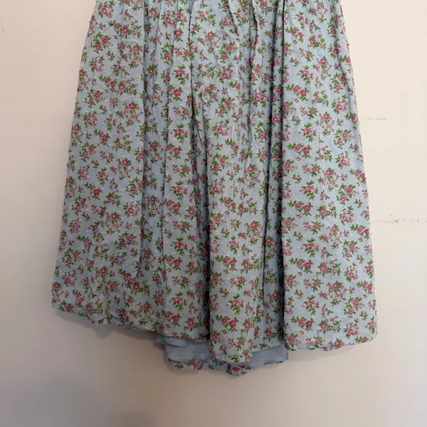 Bebop Floral Puff Sleeve Cross Back Coquette Whimsical Ditsy Floral Mini Dress M - Image 2