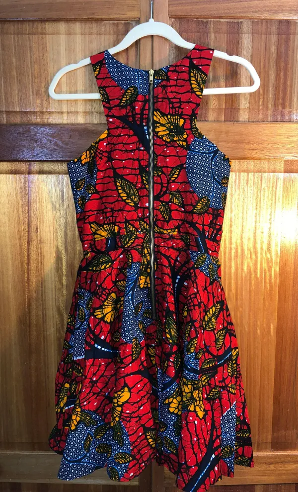 Laviye NWOT Red Ankara Cross Front Mini Length Dress - Image 6