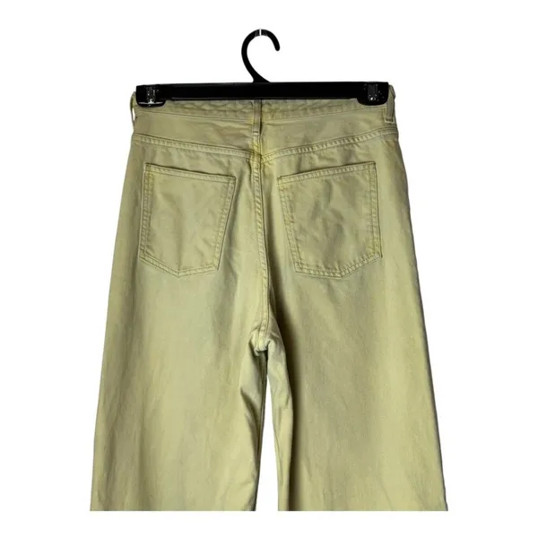 COS Jeans Women 26 Yellow Denim Cotton High Rise Button Fly Tapered Leg Colorful - Image 5