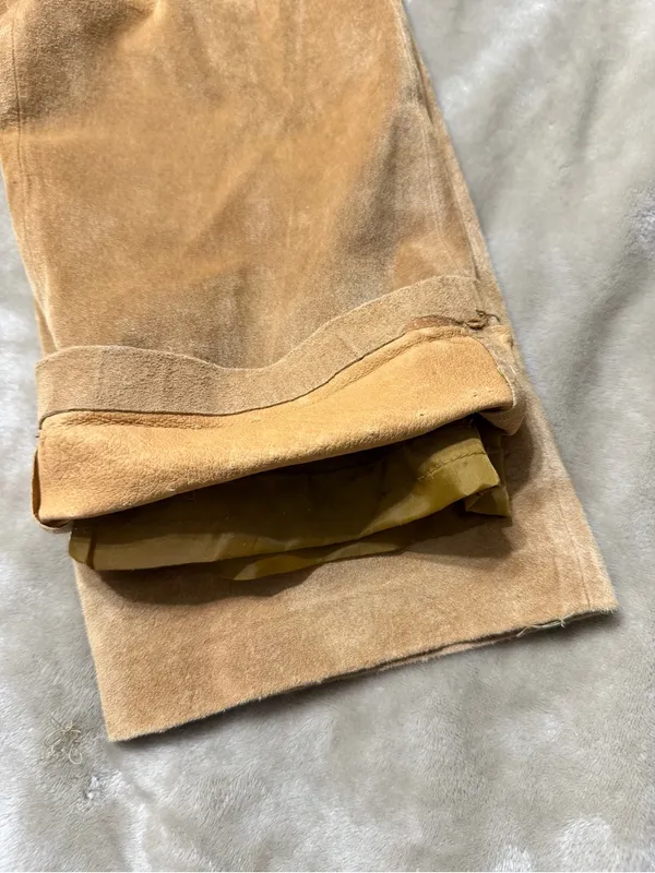 Margaret Godfrey Vintage Leather Suede Tan Pants - Size 4 - Image 4