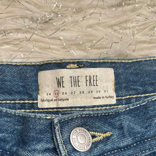 We The Free Free People Blue Women’s Maggie Ripped Straight Leg Jeans Size 25 - Image 3