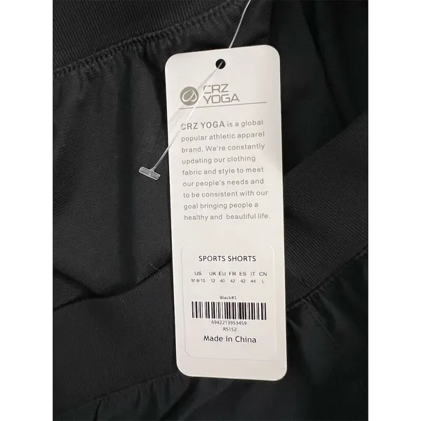 CRZ YOGA Women's Black Sport Shorts Size M Activewear Lightweight - Image 9