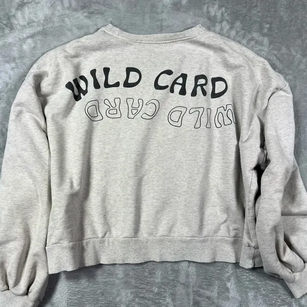 Wild Card Sweatshirt Grey Boxy Oversized Cozy XL Boxy - Image 4