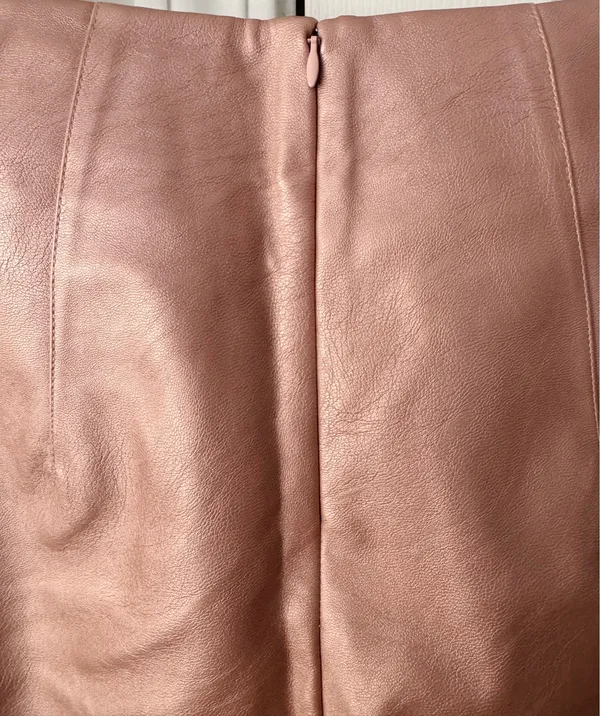 Anthropologie Maeve The Colette Metallic Ruffle-Hem Faux Leather Pants, Size 27 Tall - Image 12