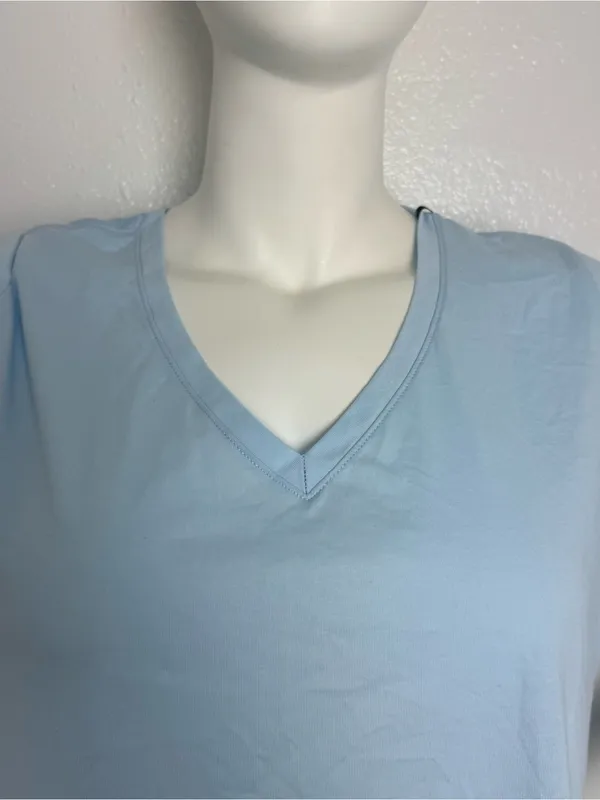 Ava & Viv Pale Blue V-Neck Short Sleeve Tee - Image 4