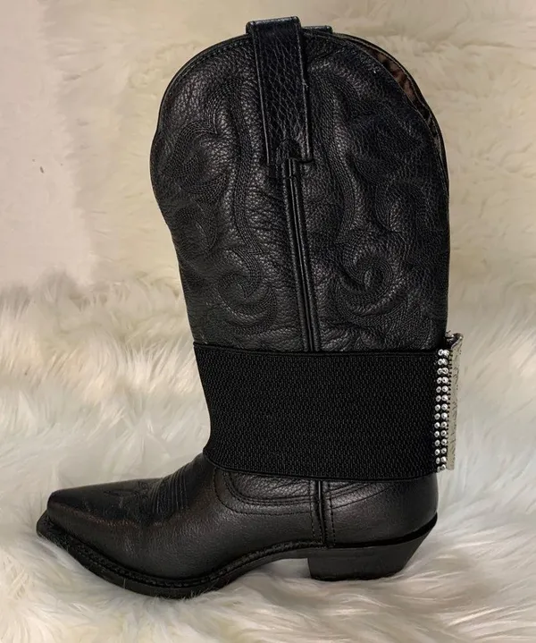 Handmade Removable Women’s Boot Band/Cuffs Black - Image 5