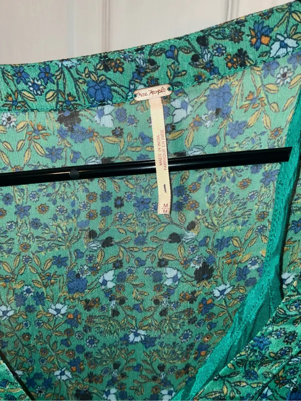 Free People Emerald Green Floral midi Dress - Image 4