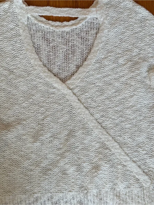 Roxy Sweater Womens Size Large Ivory Open Back Wrap Long Sleeve NEW - Image 2
