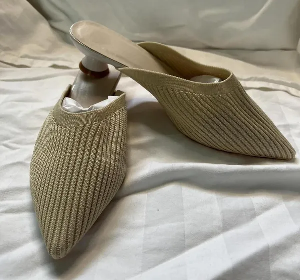 Kitten Heel Sand Summer Mule Slide Size 7 - Image 2