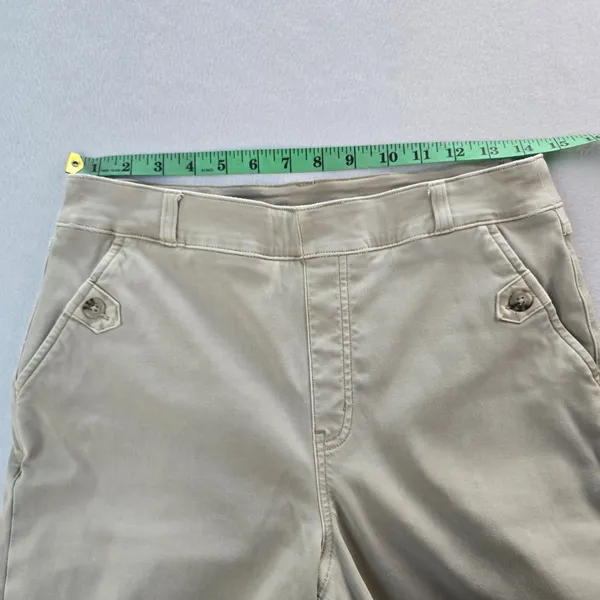 Spanx‎ Stretch Twill Wide Leg Crop Pants Soft Sage Beige 20312R Womens Large L - Image 10