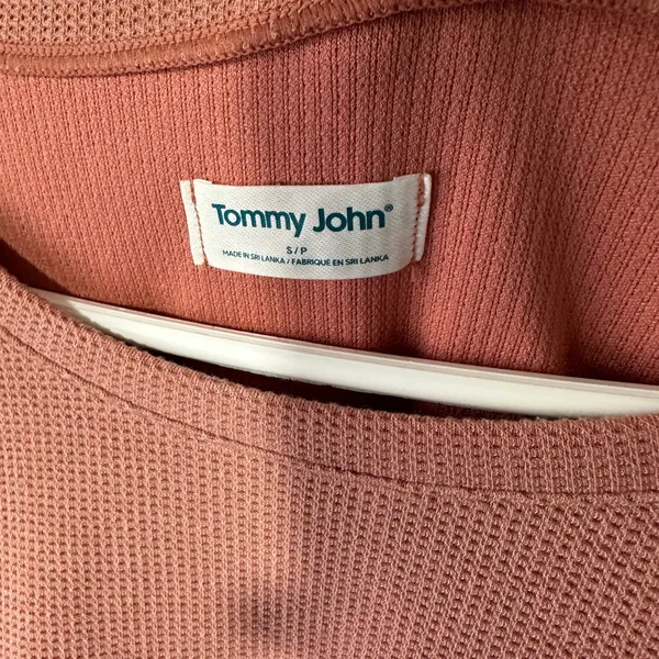 Tommy John‎ Womens Zen Waffle Knit Tee Short Sleeve Light Mahogany Pink Large - Image 3