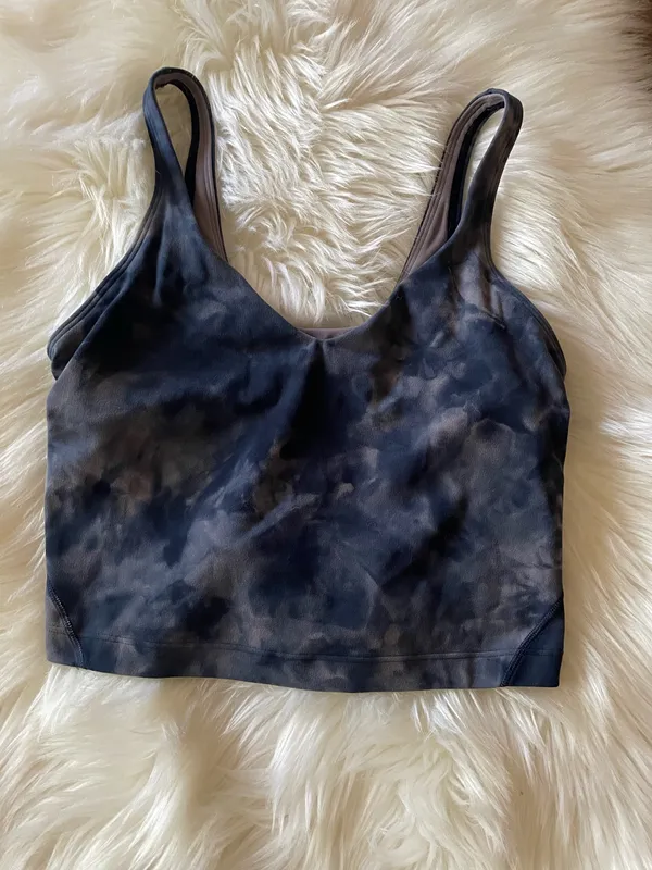 Lululemon Align Crop Tank Top Diamond Dye Lunar Rock True Navy - Image 4