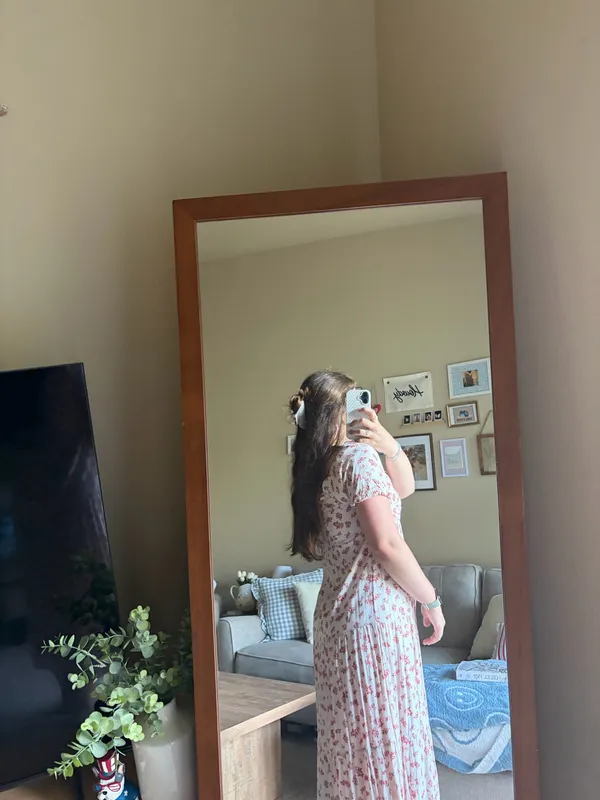 Flower Maxi Dress Pink Size M - Image 2