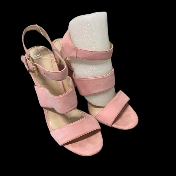 Forever 21 Pink Suede Leather Strappy Sandals Heels Sz 7.5 Worn Once! - Image 3