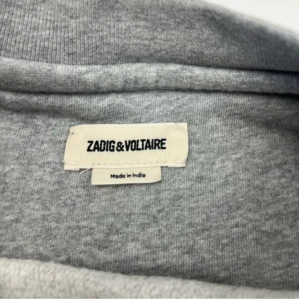 Zadig & Voltaire‎ Gray Skull Embroidered Women's Top SEE MEASUREMENTS *FLAW - Image 2