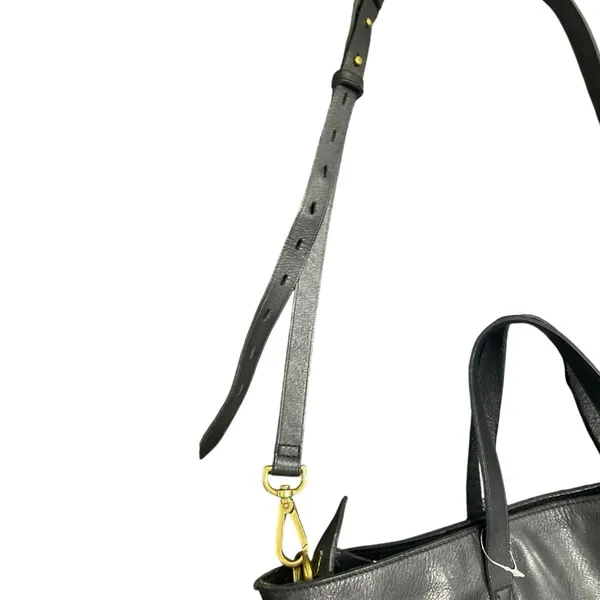 Madewell Zip Top Black Leather Tote Bag Carryall Adjustable Crossbody Minimalist - Image 4